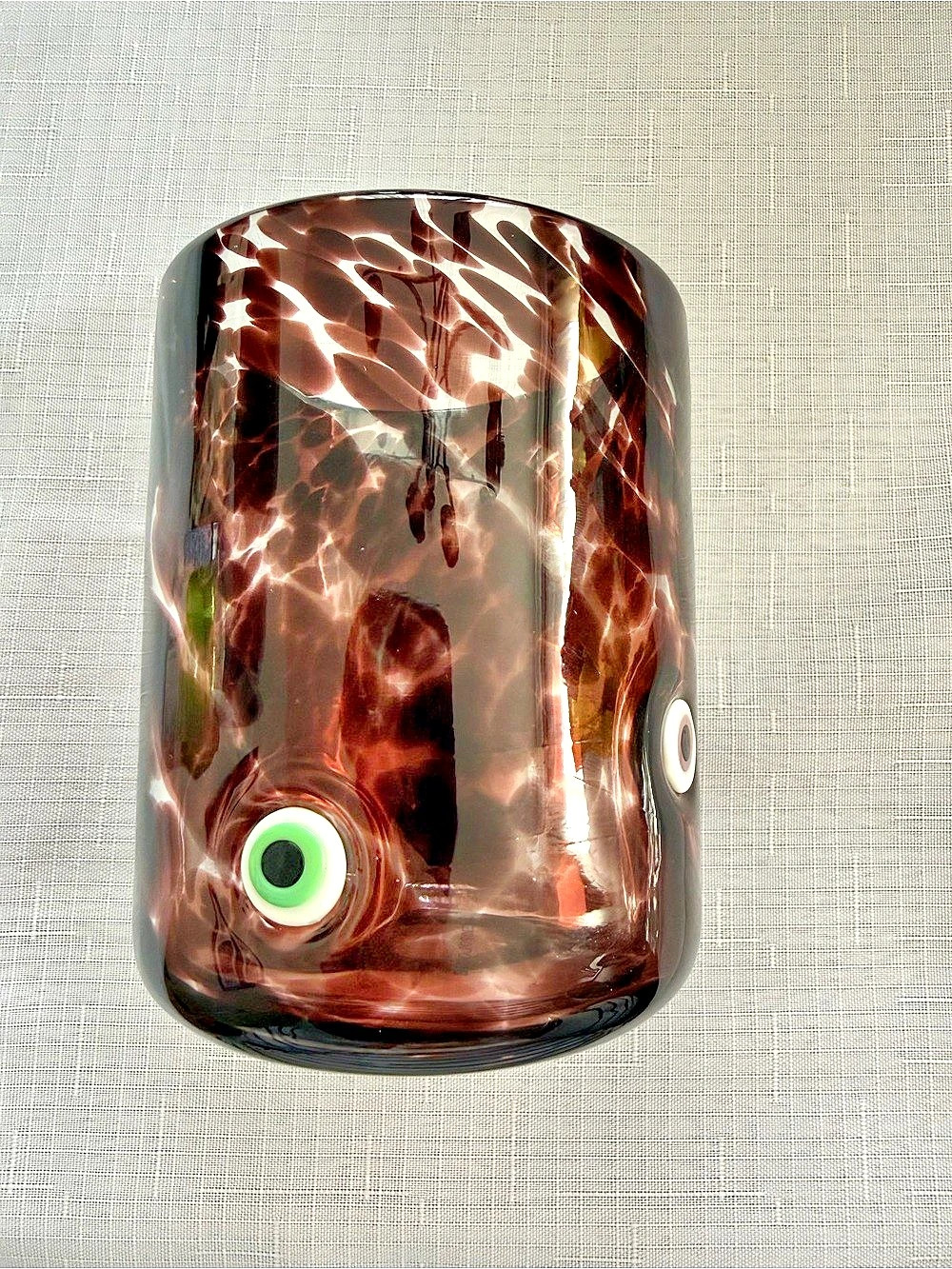 *Set of 4* Anthropologie Icon Mystic Juice glass. Brown & Black Glass Drinkware